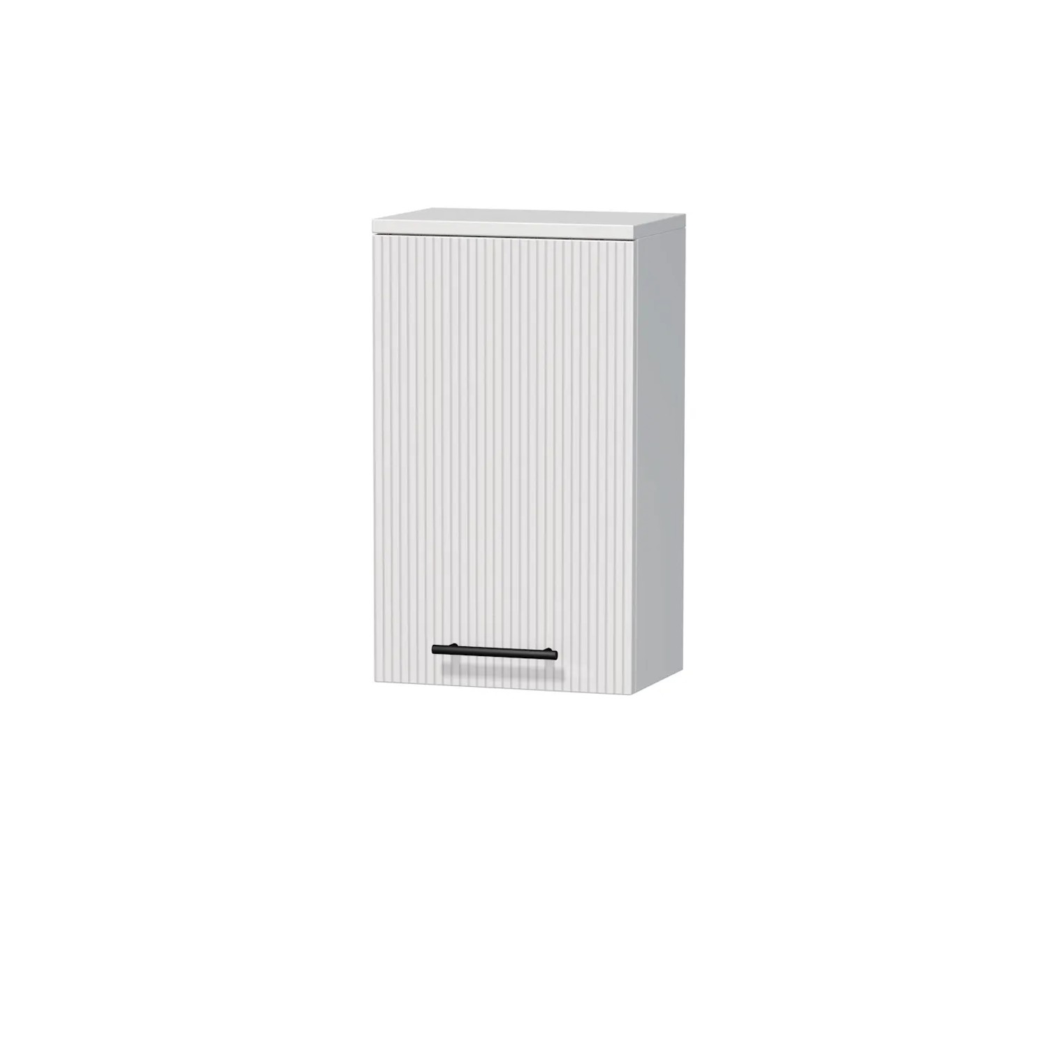 INTEDOOR Horní závěsná skříň BEE pravá, úchyt černý, š. 35cm, bílá 3D pruhy