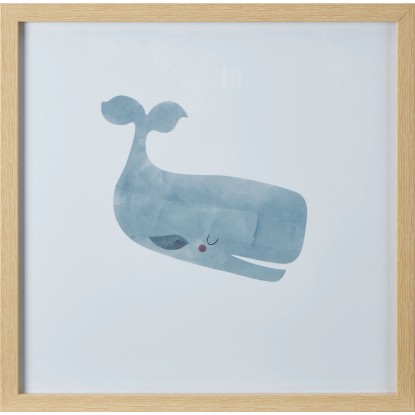 Obrazový rám Under The Sea motiv velryby 3, přírodní, 32,3 x 32,3 cm