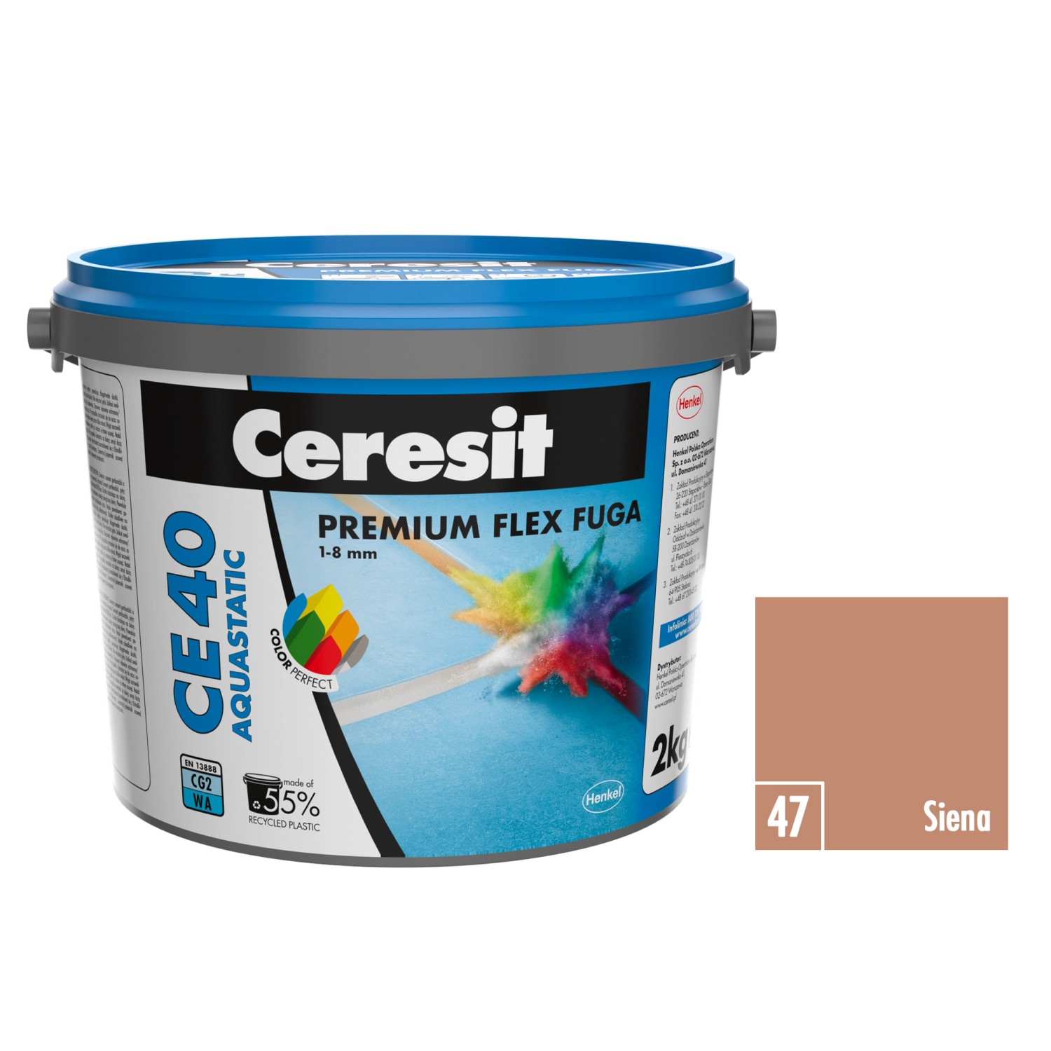 Spárovací hmota Ceresit CE 40 Aquastatic 2 kg siena