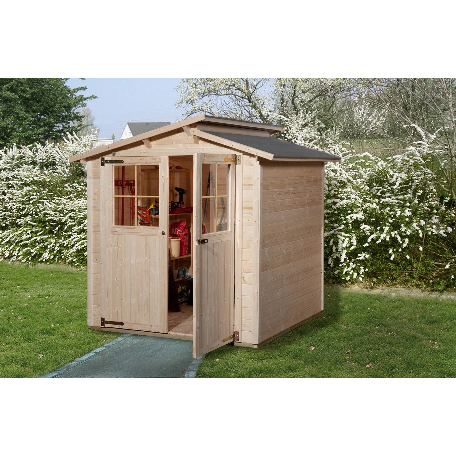 Weka Dřevěný zahradní domek 323 vel. 2, přírodní, 254 x 194 cm