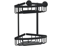 tesa Dvoupatrový rohový košík do sprchy Aluxx, matná černá, 262 x 163 x 163 mm