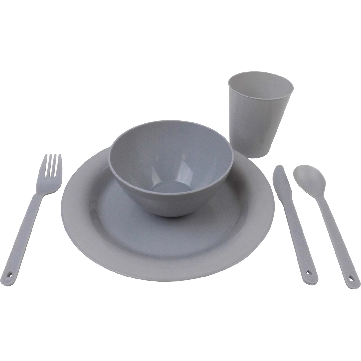 Happy People Kempingové nádobí 24dílné šedé