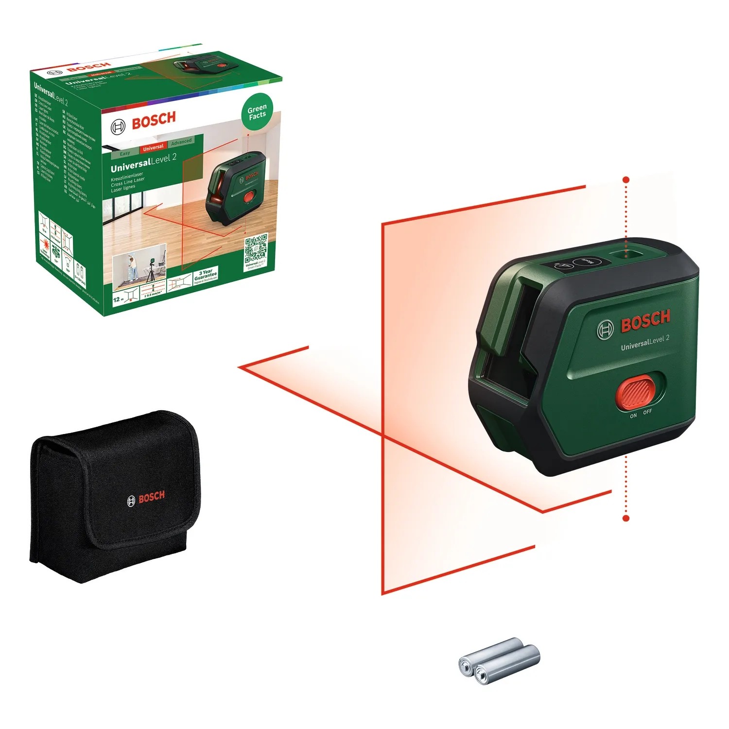Bosch Křížový laser s funkcí kolmého paprsku UniversalLevel 2 - Basic
