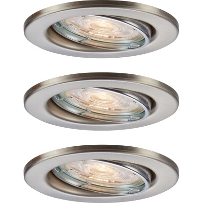 OBI LED vestavné svítidlo 86R nikl GU10, 3,5W 345lm 3000K, pr. 86 mm, 3 ks