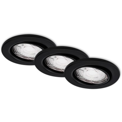 BRILONER Vestavné LED svítidlo matná černá, GU10 5W 460lm 3000K pr. 86x70 mm 3ks