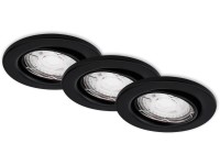 BRILONER Vestavné LED svítidlo matná černá, GU10 5W 460lm 3000K pr. 86x70 mm 3ks