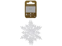 GEROMA Vánoční ozdoby vločky plast čirá pr. 9,3 cm, 2 ks
