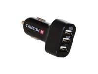 SWISSTEN Nabíječka USB-A 12/24V, 5,2 A, 3x USB-A