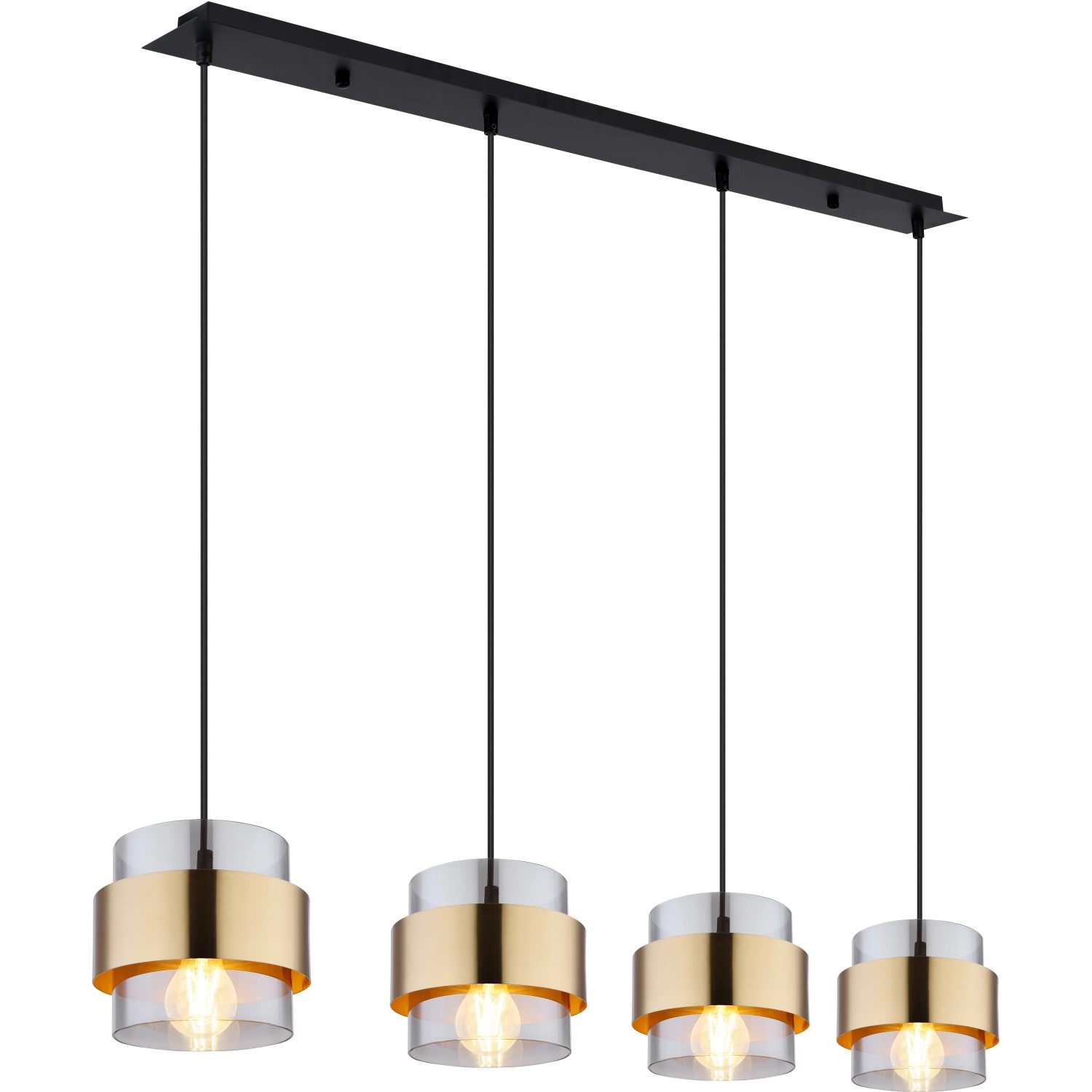 GLOBO Závěsné svítidlo MILLEY černá E27 60 W 1110 x 180 x 1200 mm