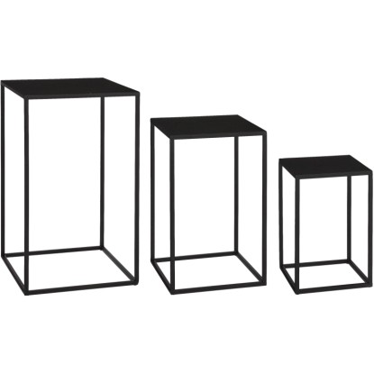 Mica Decorations Odkládací stolek Quinty, černá, 3 ks
