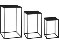 Mica Decorations Odkládací stolek Quinty, černá, 3 ks