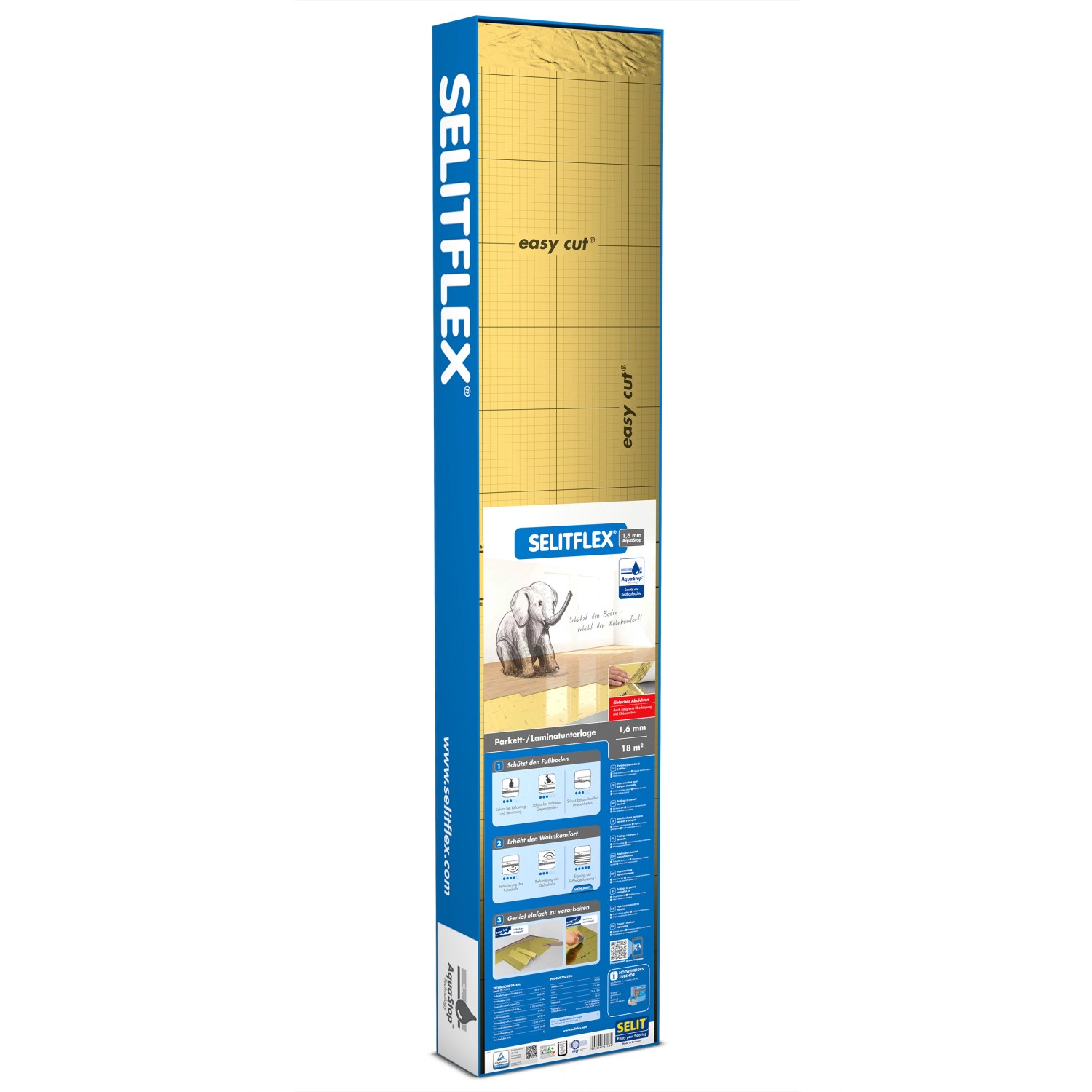 Selit Izolační podložka pod podlahy Selitflex AquaStop 1,2 x 15 m, tl. 1,6 mm
