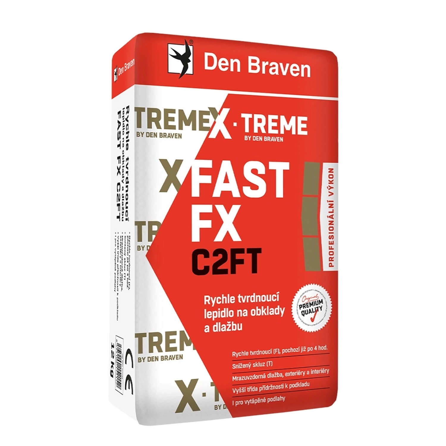 Den Braven Rychle tvrdnoucí lepidlo na obklady a dlažbu FAST FX C2FT 12 kg