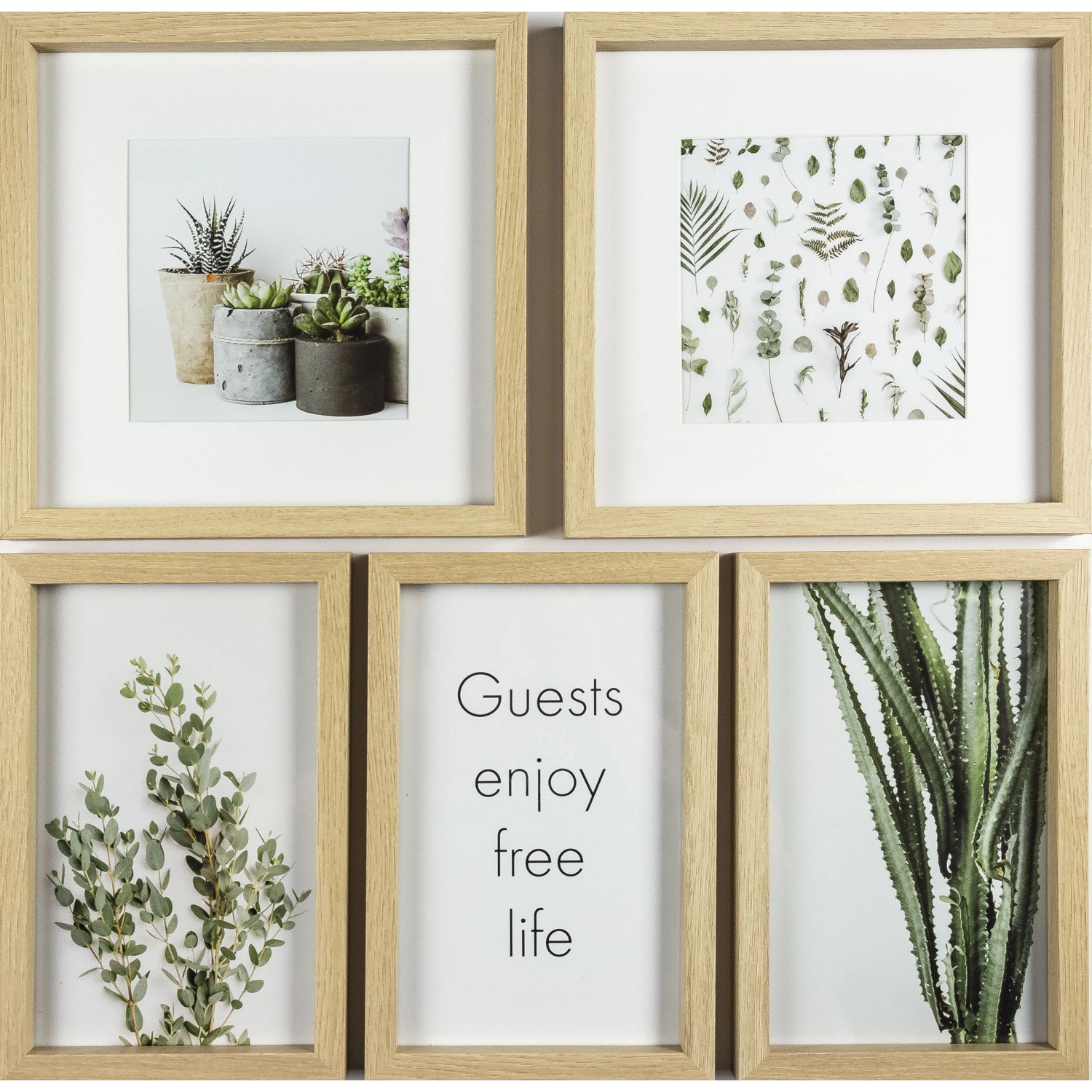 FALC Multirám na 5 fotek, přírodní, 53 x 53 cm