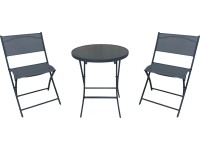 Sestava balkonového nábytku Rivadavia, ocel, antracitová, 3dílná Sestava balkonového nábytku Rivadavia, ocel, antracitová, 3dílná