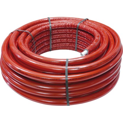 Pipetec Izolovaná vícevrstvá komp. trubka DVGW, červená, pr. 16 x 2 mm, role 50m