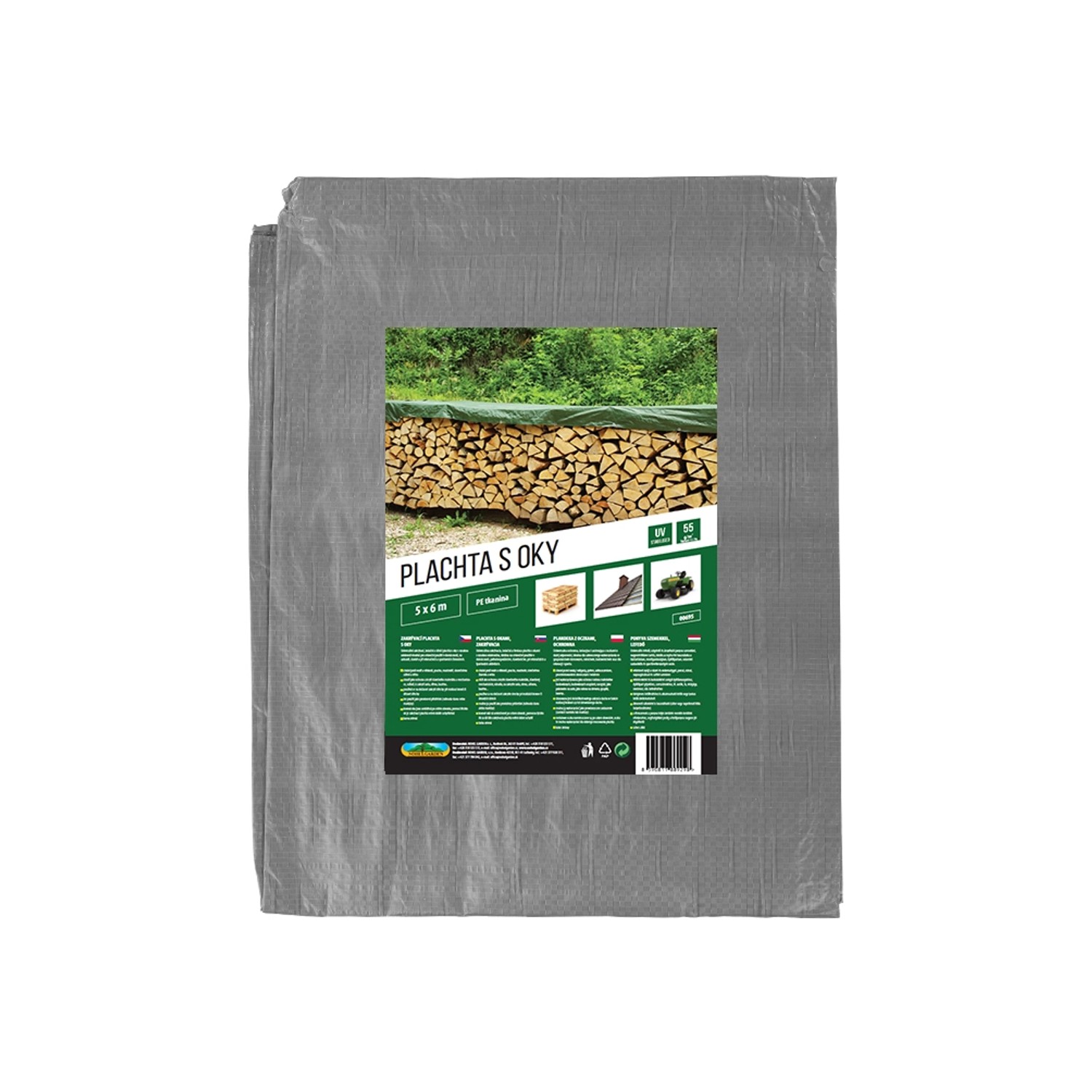 Nohel Garden Plachta s oky kašírovaná zelená 55 g, 5 x 6 m