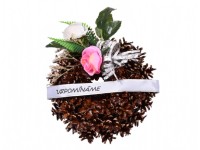 Věneček šiškový hřbitovní lakovaný, pr. 13 cm