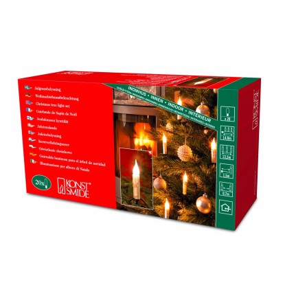 Konstmide Světelný řetěz svíčky 20 světel s efektem námrazy pro vnitřní použití