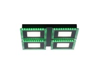 Just Light Stropní LED svítidlo Acri, 2700-5000K+RGB, černá, 44 x 44 cm