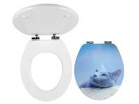 Ferro WC sedátko WC/SOFT3D, MDF potisk kočka, kovové závěsy, oválné