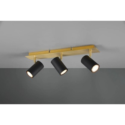 Trio 3-bodové svítidlo Marley černo-zlaté, 3 x GU10
