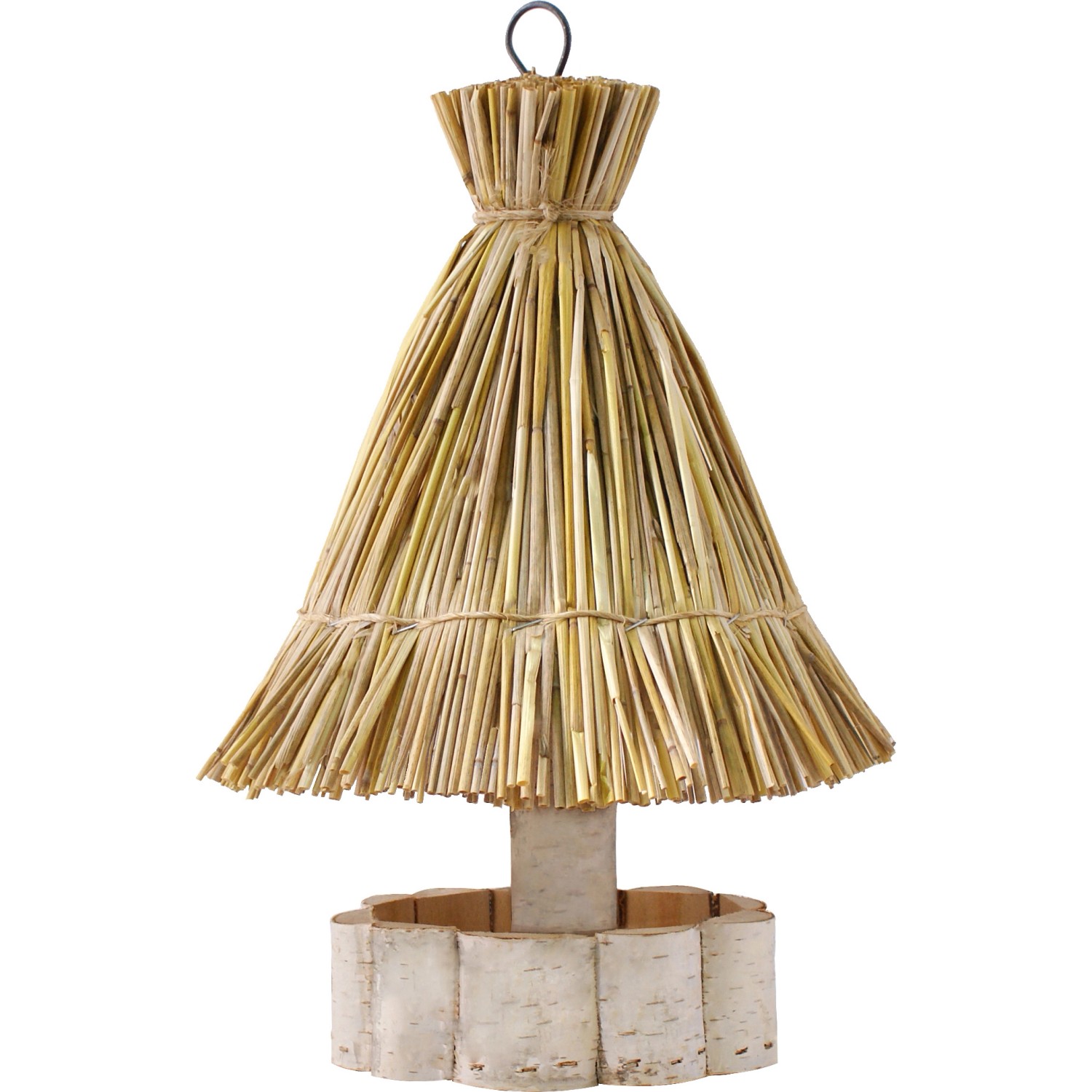 Krmítko pro ptáky kulaté s doškovou střechou 19 x 30 cm