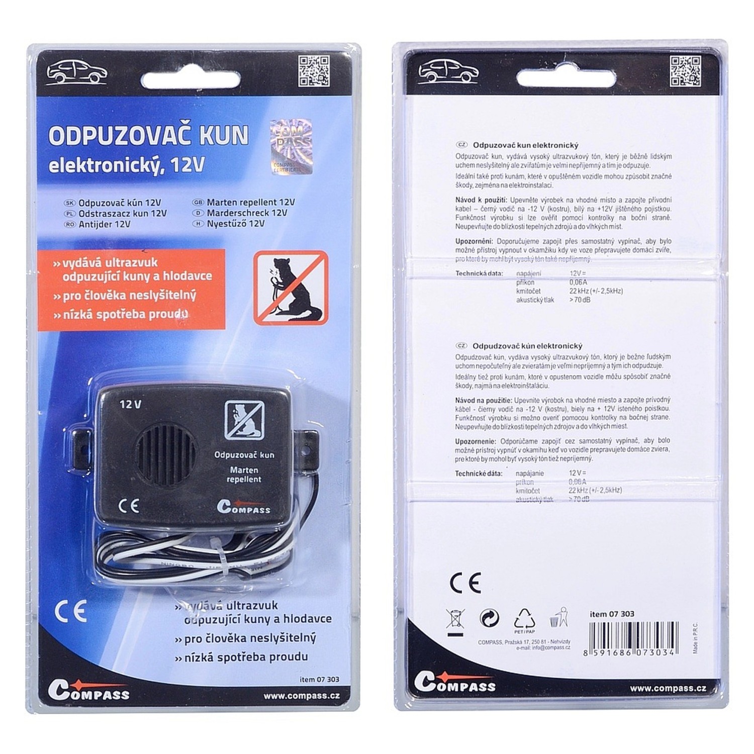 Compass Odpuzovač kun elektronický 12 V