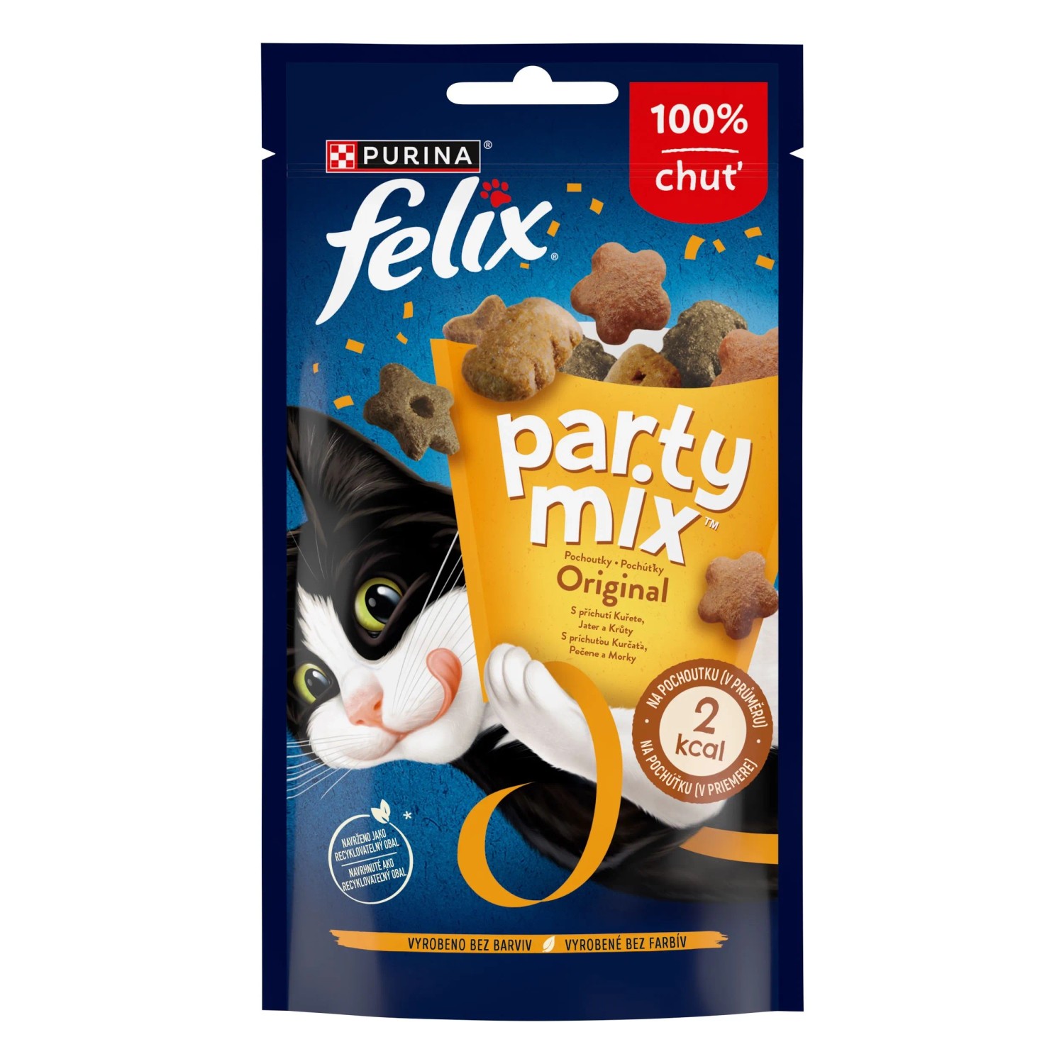 Felix Party Mix Pamlsky pro kočky Original Mix kuře, játra, krůta 60 g