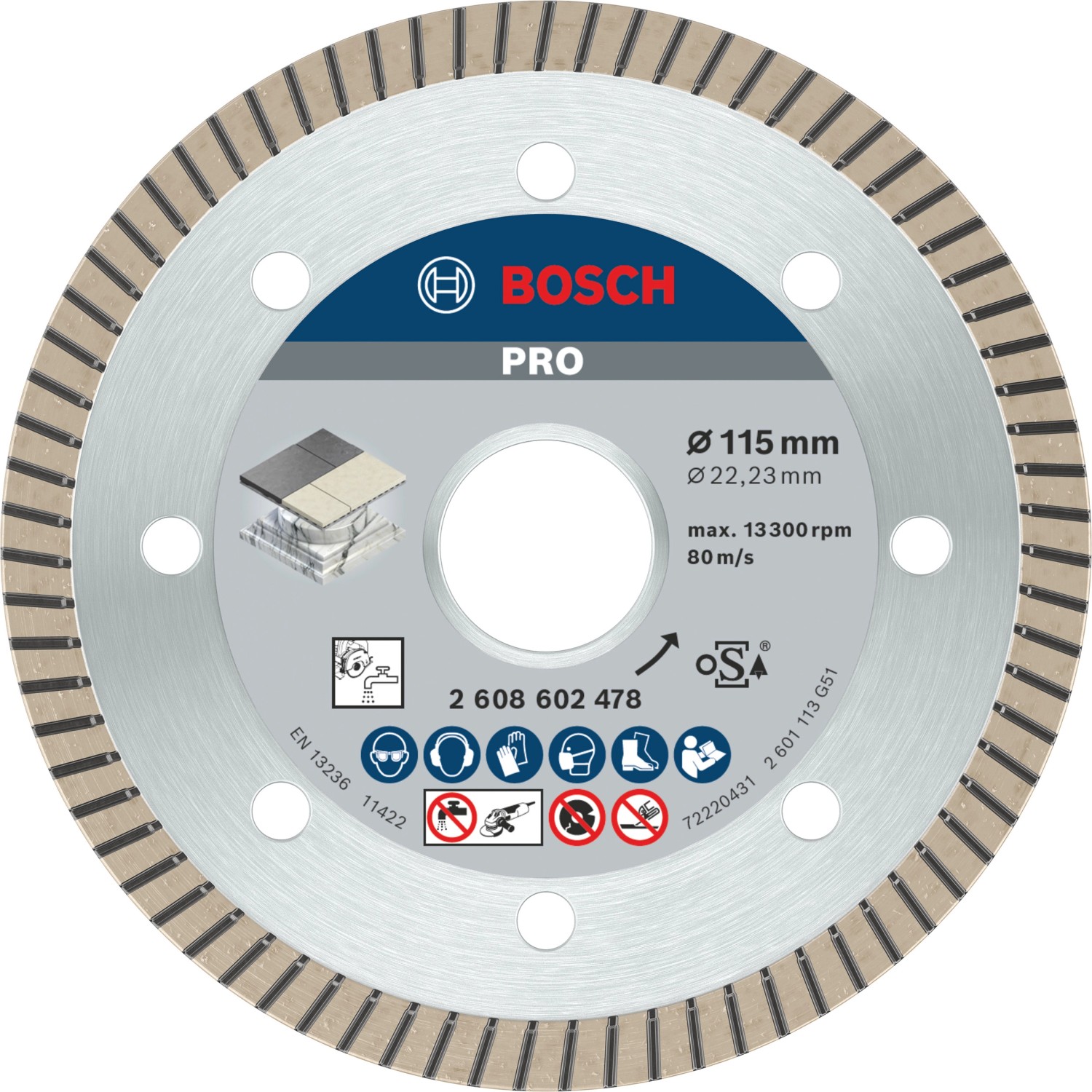 Bosch Diamantový dělicí kotouč PRO Ceramic, pr. 115 x 22,23 mm