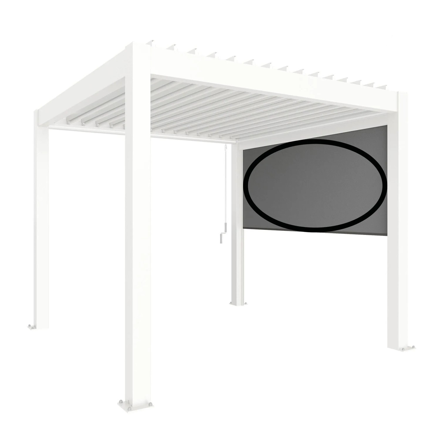 Biohort Motorizovaná sluneční clona pro stranu pergoly 4 m bílá