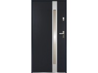 O.K. DOORS Ocelové vchodové dveře TEMIDAS INOX P55 antracitové 90 L