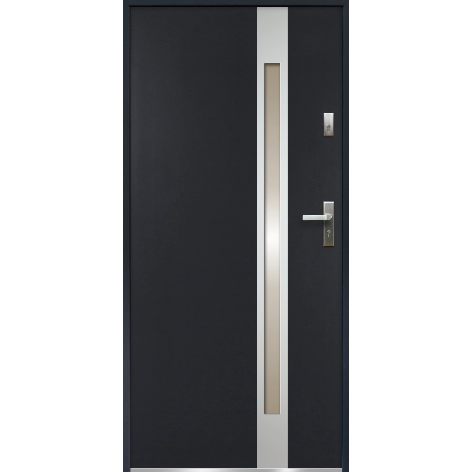O.K. DOORS Ocelové vchodové dveře TEMIDAS INOX P55 antracitové 90 L