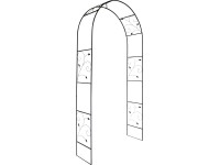 Oblouk na růže kovový s listy 228 cm černý