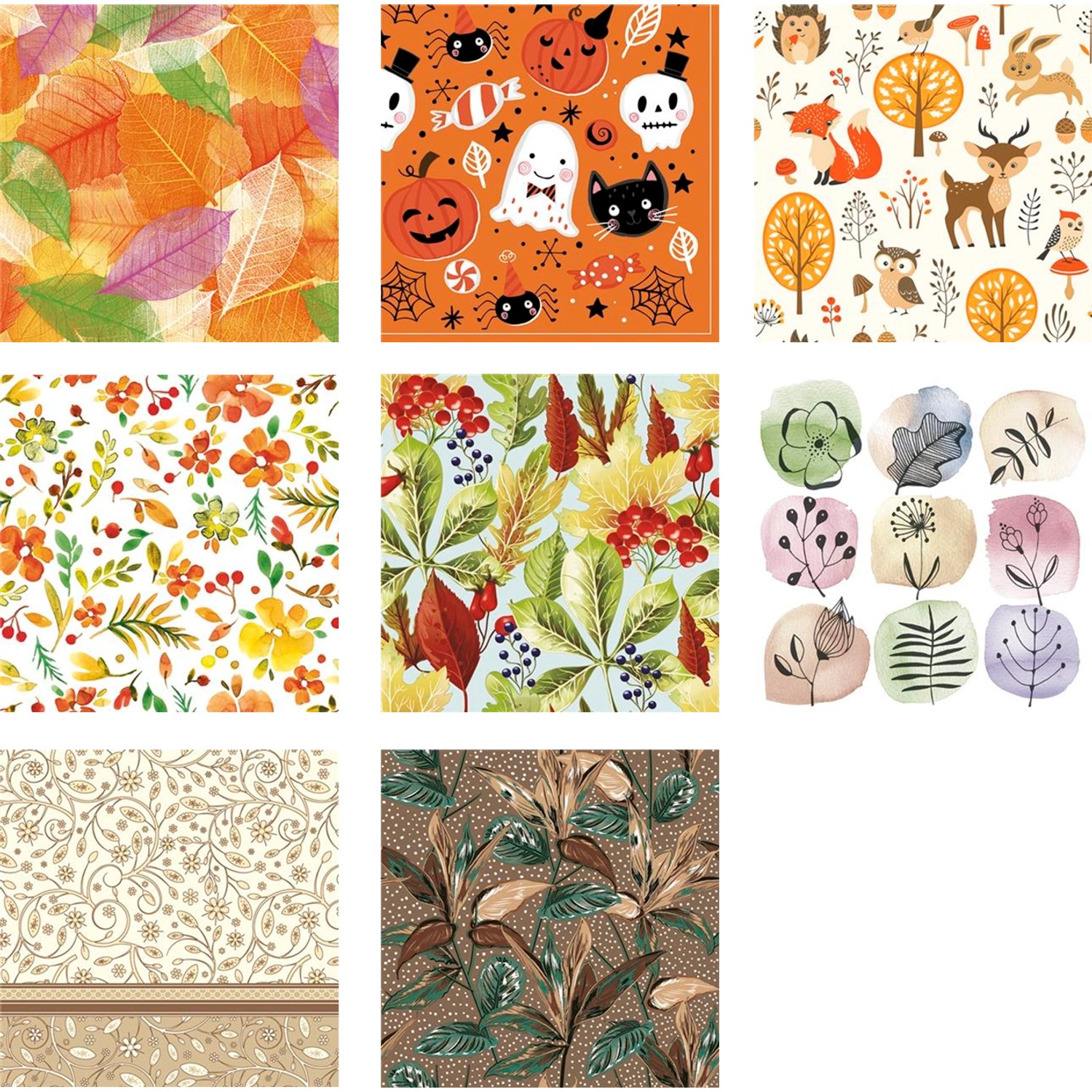 Ditipo 3-vrstvé ubrousky podzim-zima, různé druhy, 20 ks, 33 x 33 cm