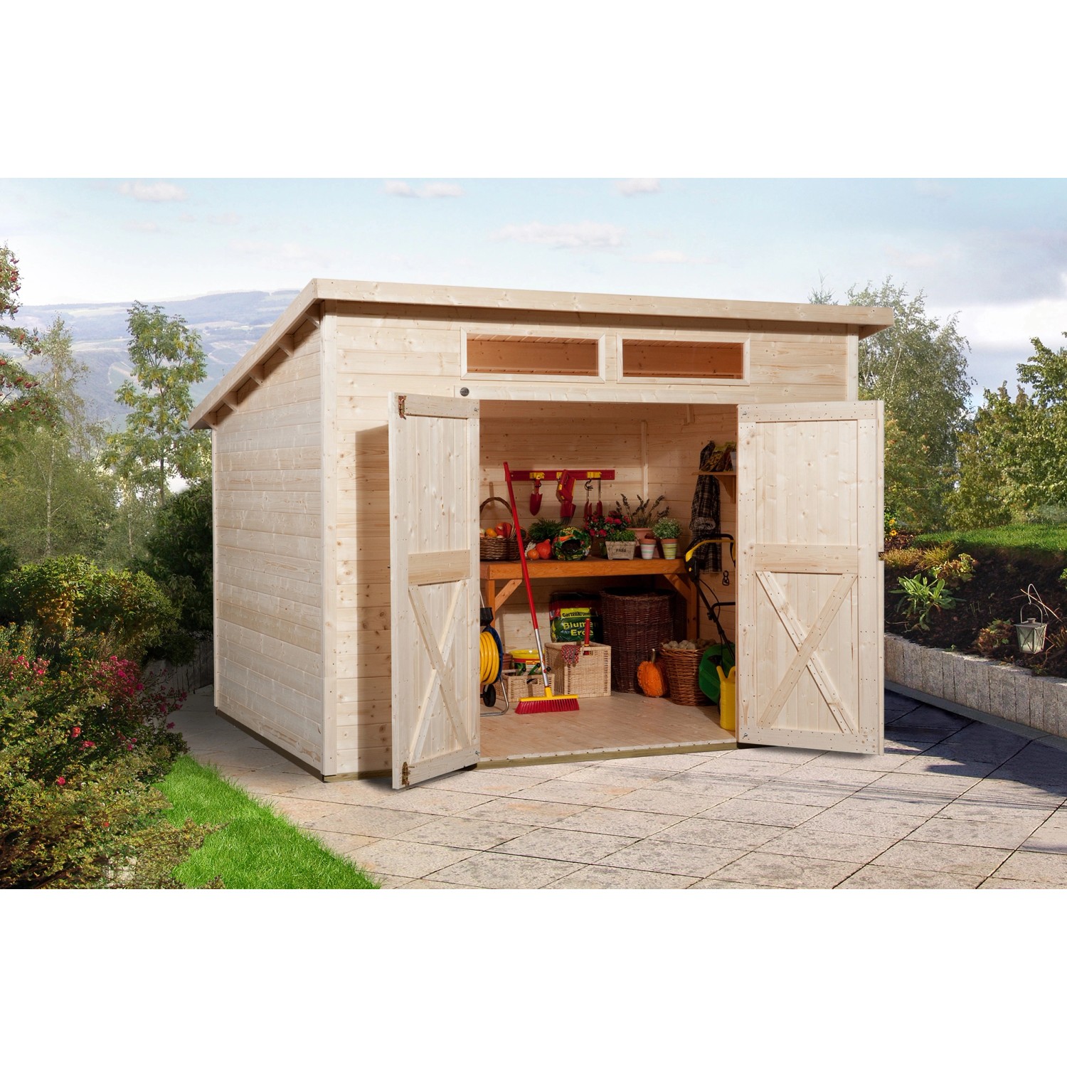 Weka Dřevěný zahradní domek 325 A vel. 2, přírodní, 254 x 194 cm