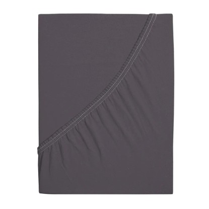 B.E.S. Petrovice Bavlněné prostěradlo Jersey IDEAL antracitová 180 x 200 cm