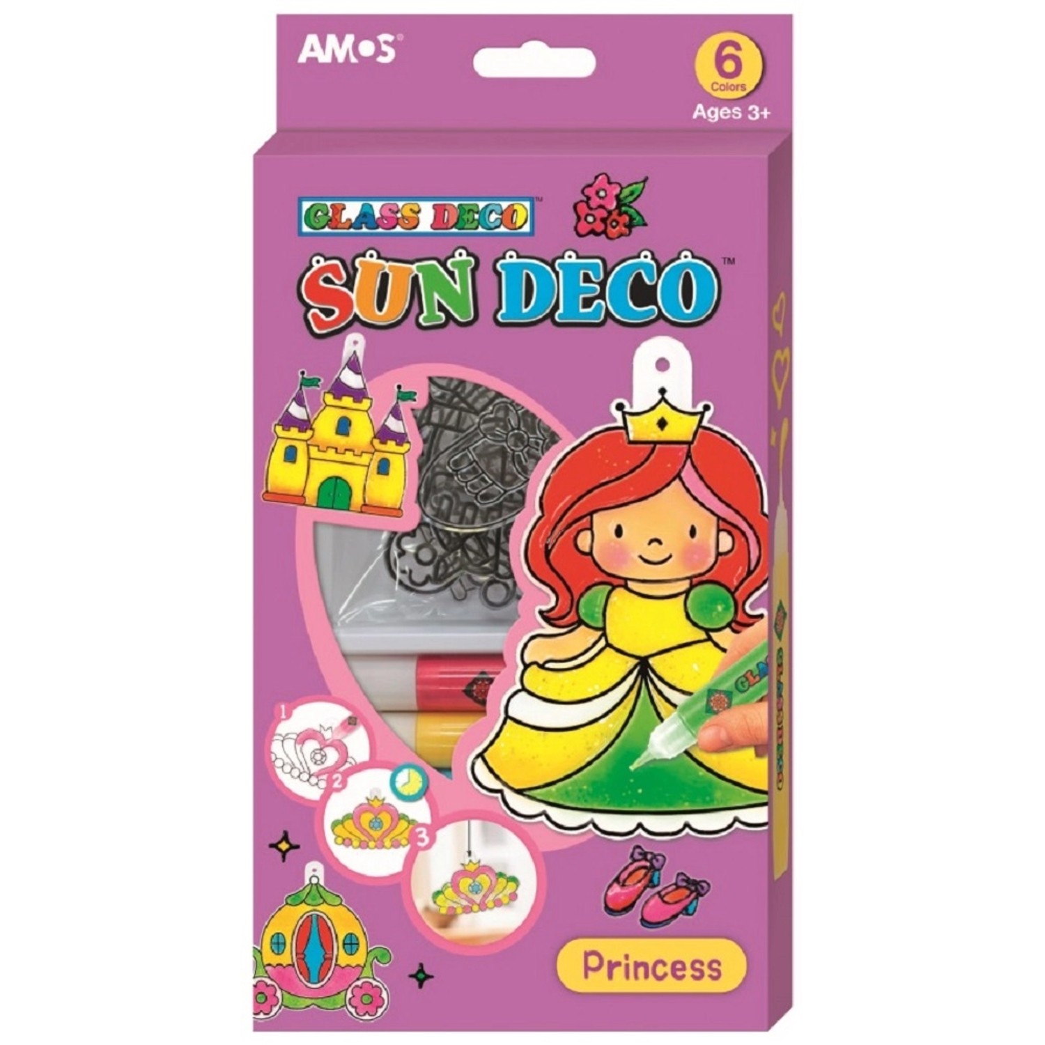 Amos Sada barev na sklo Princezny 6 x 10,5 ml + 6 sklíček