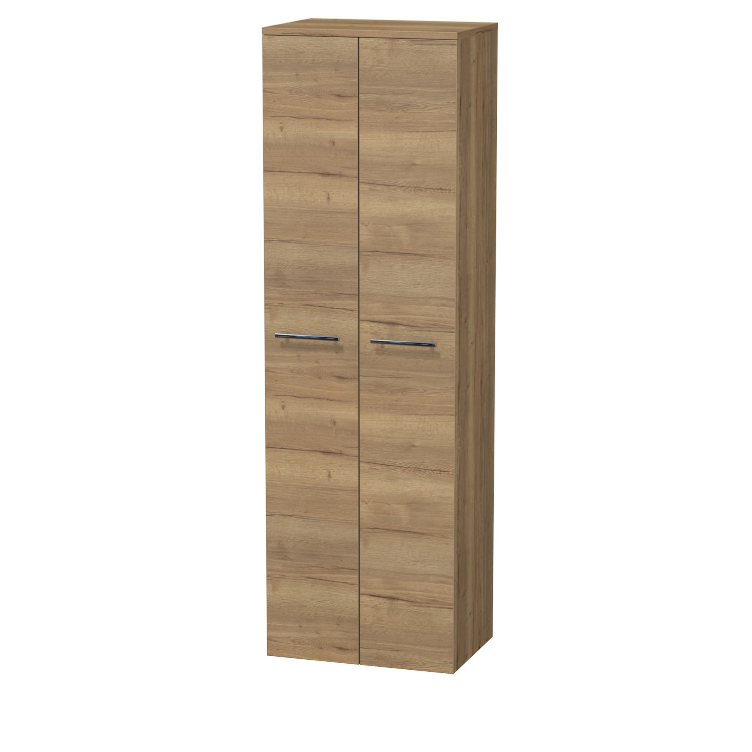 INTEDOOR Vysoká skříň BEE, úchyt chrom, 2 dveře, š. 50 cm, dub Halifax