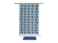 baliv Sada koupelnového závěsu a rohožky modrá