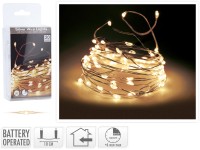 LED světelný řetěz do interiéru 20 LED teplá bílá, stříbrný drát, 100 cm