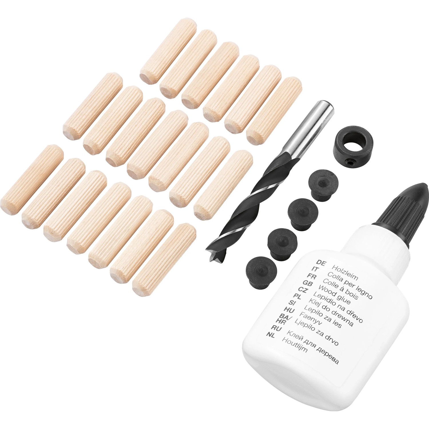 Levně LUX-TOOLS Sada pro kolíkování (pr. 6 mm) s lepidlem