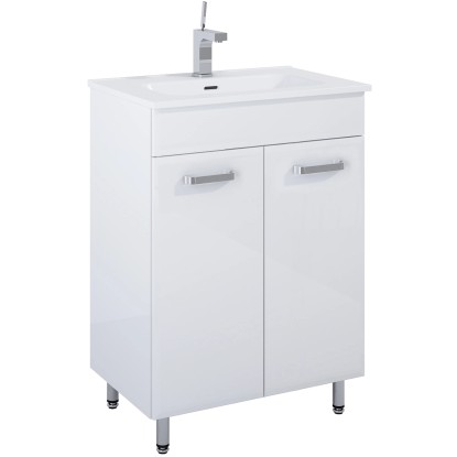 Maximus Skříňka pod umyvadlo Eve, 2 dvířka, lesklá bílá, 50 cm