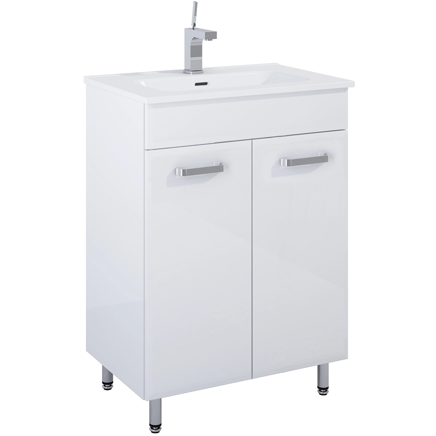 Maximus Skříňka pod umyvadlo Eve, 2 dvířka, lesklá bílá, 50 cm