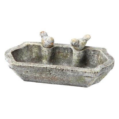 Pítko pro ptáčky šedé 37 cm x 19 cm beton