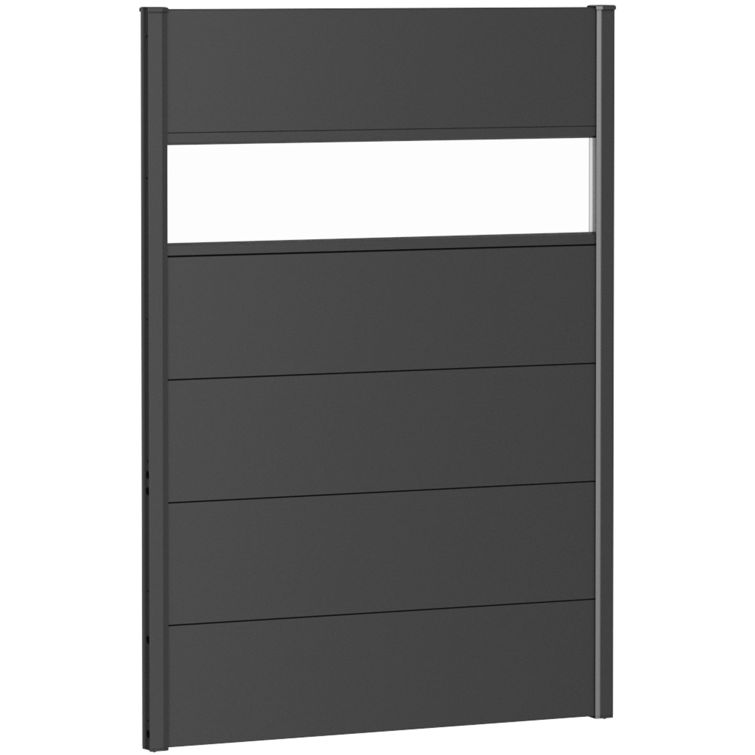 Biohort Plný plot s částečným prosklením tmavě šedý, 100 x 135 cm