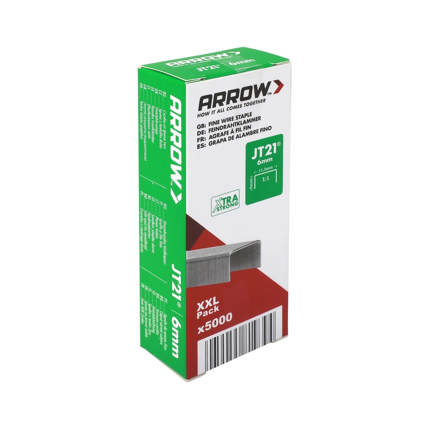 Arrow Drátěné sponky do sponkovačky JT21, délka 6 mm, 5000 ks