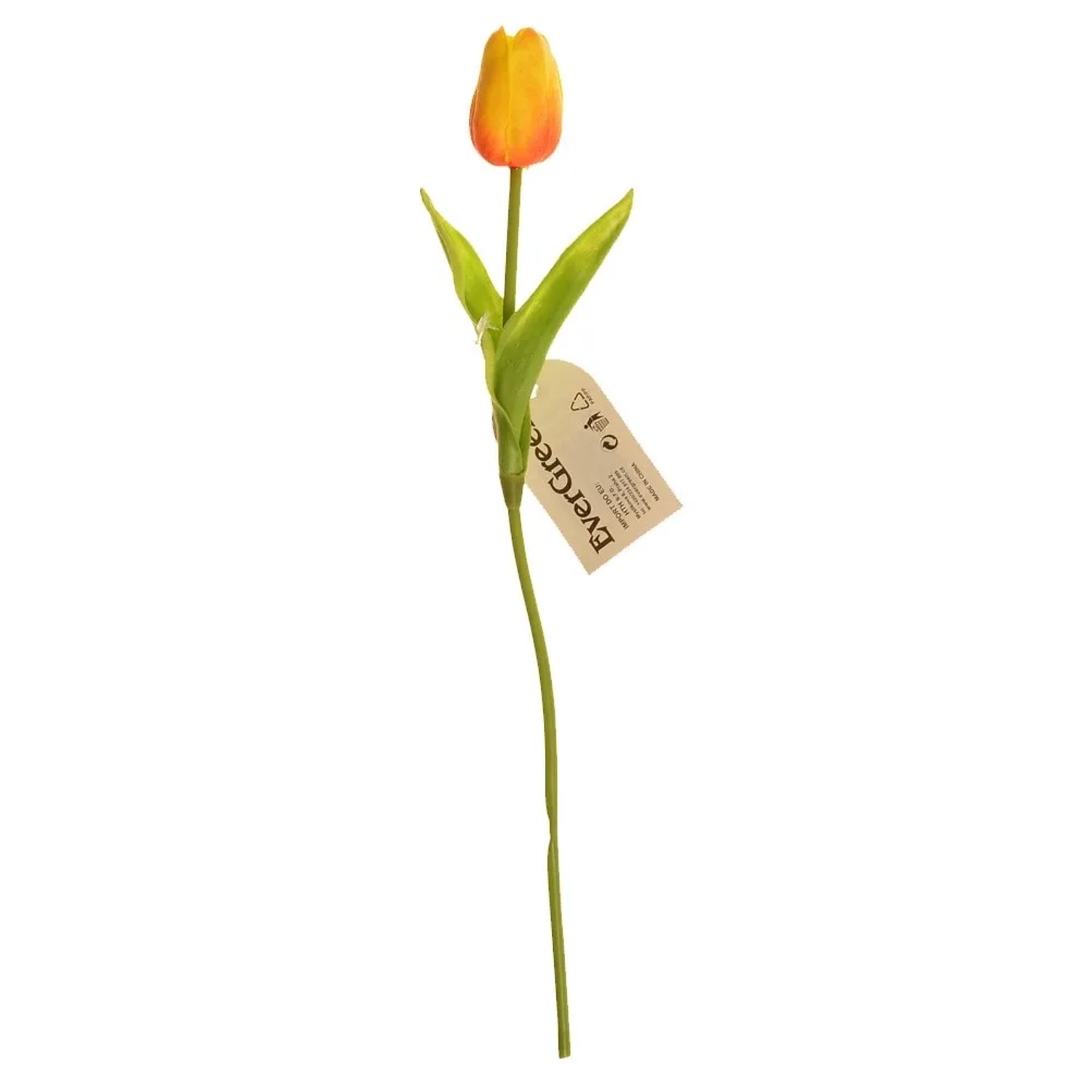 EverGreen Umělá květina tulipán, žluto-oranžová, 32 cm