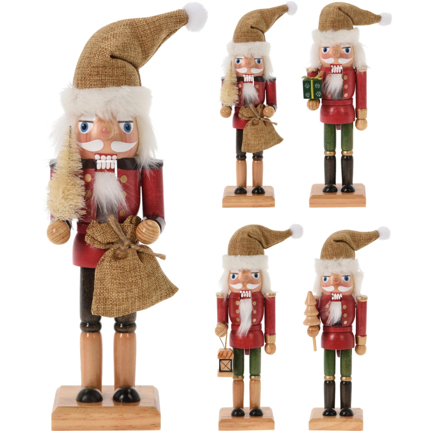 Koopman Dekorativní figurka louskáček s jutovou čepicí různé druhy 25 cm, 1 ks