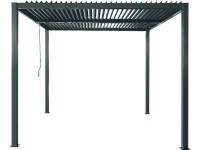 Floraworld Pergola s manuálními lamelami, antracit, 300 x 300 cm